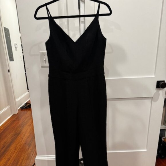 Black Halo Pants - Black Halo Women's Black Maja V-neck Jumpsuit, Size 6